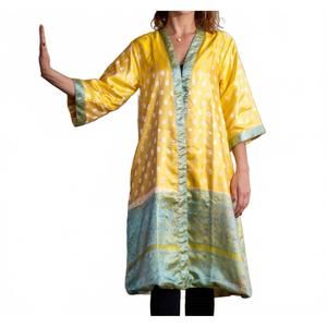 NEW STANDAWT sun silk saree one size kimono in vibrant yellow